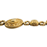 18k Yellow Gold 24.4g Vintage Ladies Spartan Greek Key Link Bracelet 7"