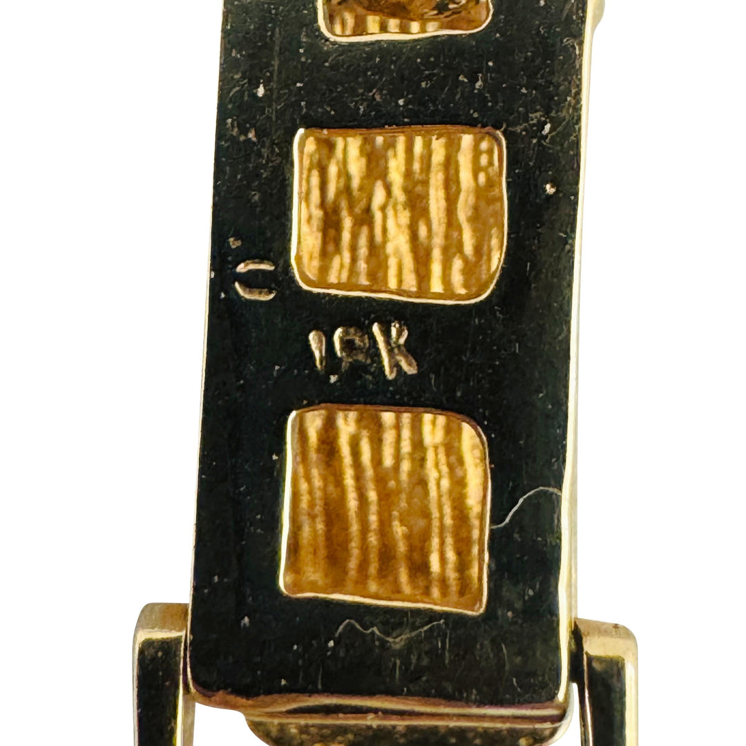 18k Yellow Gold 24.4g Vintage Ladies Spartan Greek Key Link Bracelet 7"
