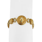 18k Yellow Gold 24.4g Vintage Ladies Spartan Greek Key Link Bracelet 7"