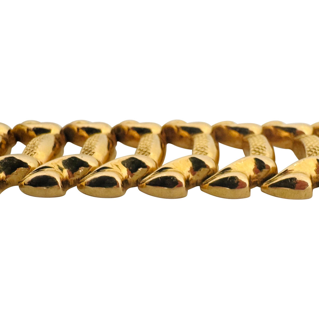 18k Yellow Gold 26.5g Vintage Ladies 21mm Fancy Link Bracelet Italy 6.75"