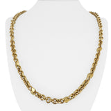 18k Yellow Gold 42.2g Heavy Circle Station Cable Link Chain Necklace Italy 24"