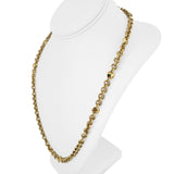 18k Yellow Gold 42.2g Heavy Circle Station Cable Link Chain Necklace Italy 24"