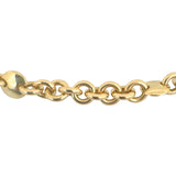 18k Yellow Gold 42.2g Heavy Circle Station Cable Link Chain Necklace Italy 24"