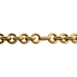 18k Yellow Gold 42.2g Heavy Circle Station Cable Link Chain Necklace Italy 24"