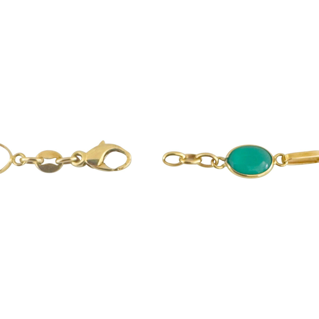 18k Yellow Gold 19g Ladies Multi Cabochon Gemstone Cable Link Necklace Italy 28"