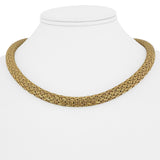 18k Yellow Gold 76g Solid Heavy Vintage Woven Mesh Necklace Italy 18"