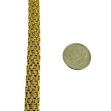 18k Yellow Gold 76g Solid Heavy Vintage Woven Mesh Necklace Italy 18"