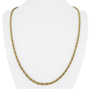 18k Yellow Gold 38.3g Solid Heavy 3mm Vintage Twisted Link Necklace Italy 24"