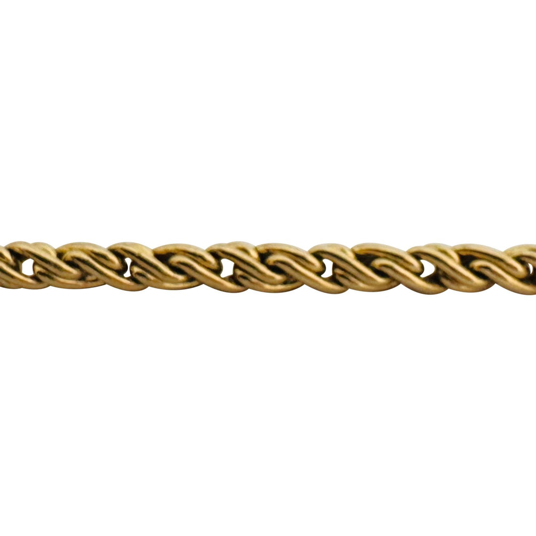 18k Yellow Gold 38.3g Solid Heavy 3mm Vintage Twisted Link Necklace Italy 24"
