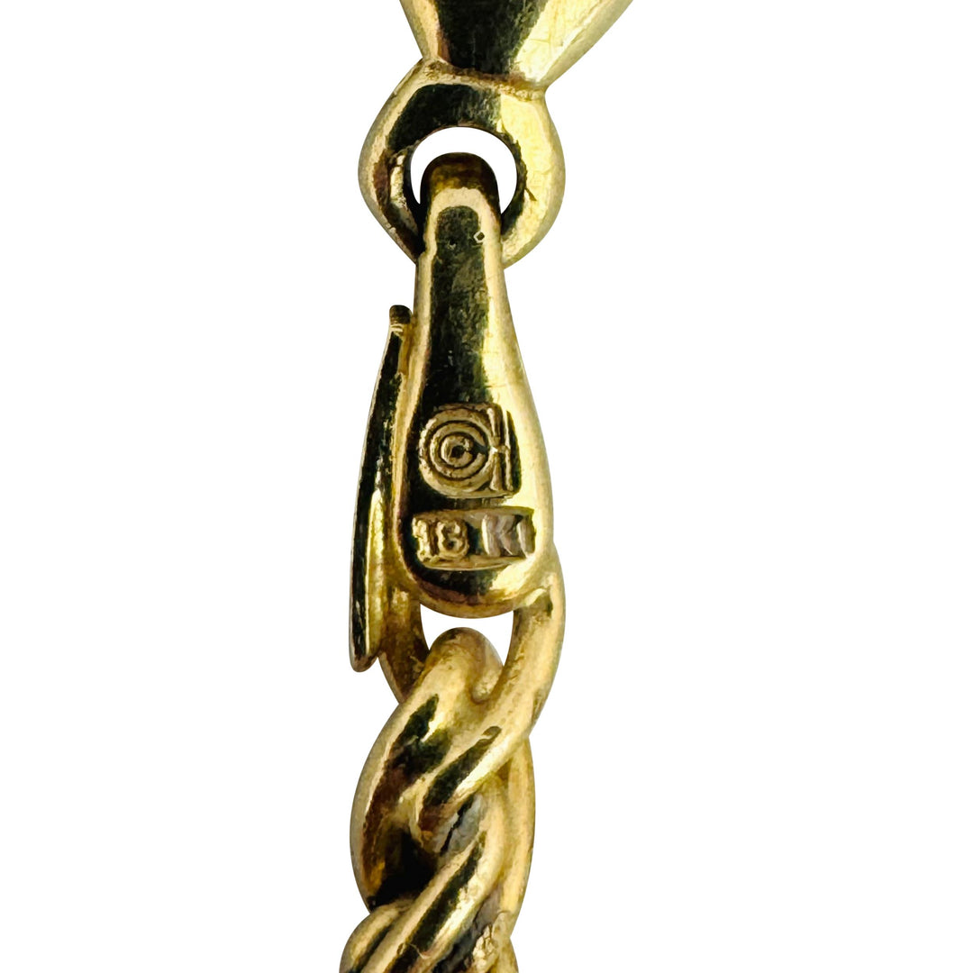 18k Yellow Gold 38.3g Solid Heavy 3mm Vintage Twisted Link Necklace Italy 24"