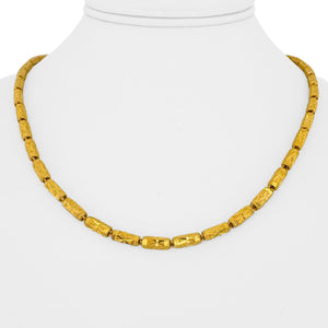 24k Pure Yellow Gold 18.7g Diamond Cut 4mm Barrel Link Chain Necklace 18"