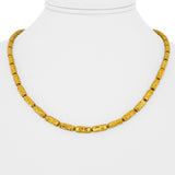 24k Pure Yellow Gold 18.7g Diamond Cut 4mm Barrel Link Chain Necklace 18"
