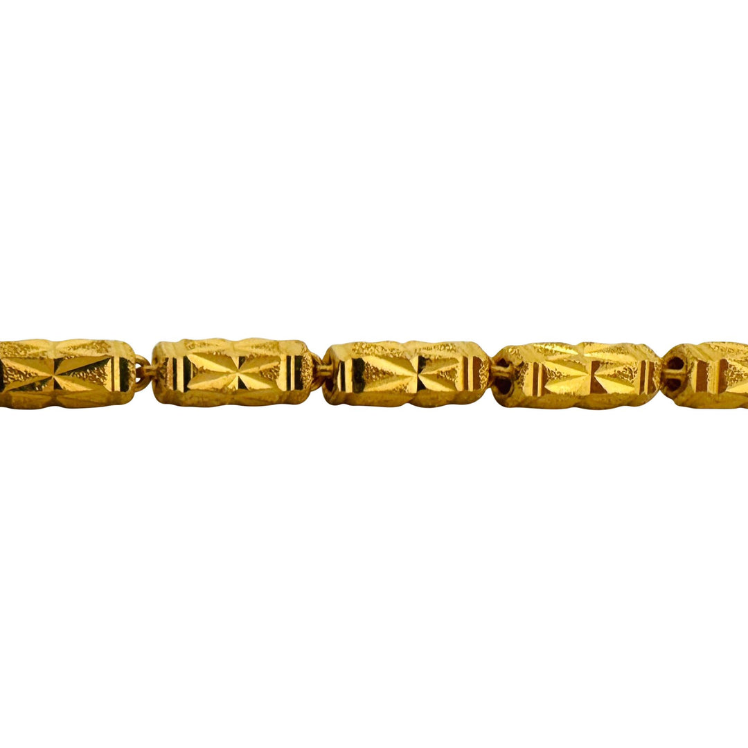 24k Pure Yellow Gold 18.7g Diamond Cut 4mm Barrel Link Chain Necklace 18"