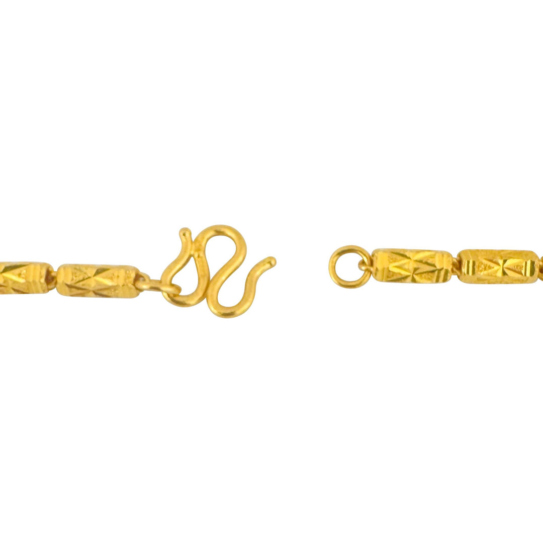 24k Pure Yellow Gold 18.7g Diamond Cut 4mm Barrel Link Chain Necklace 18"