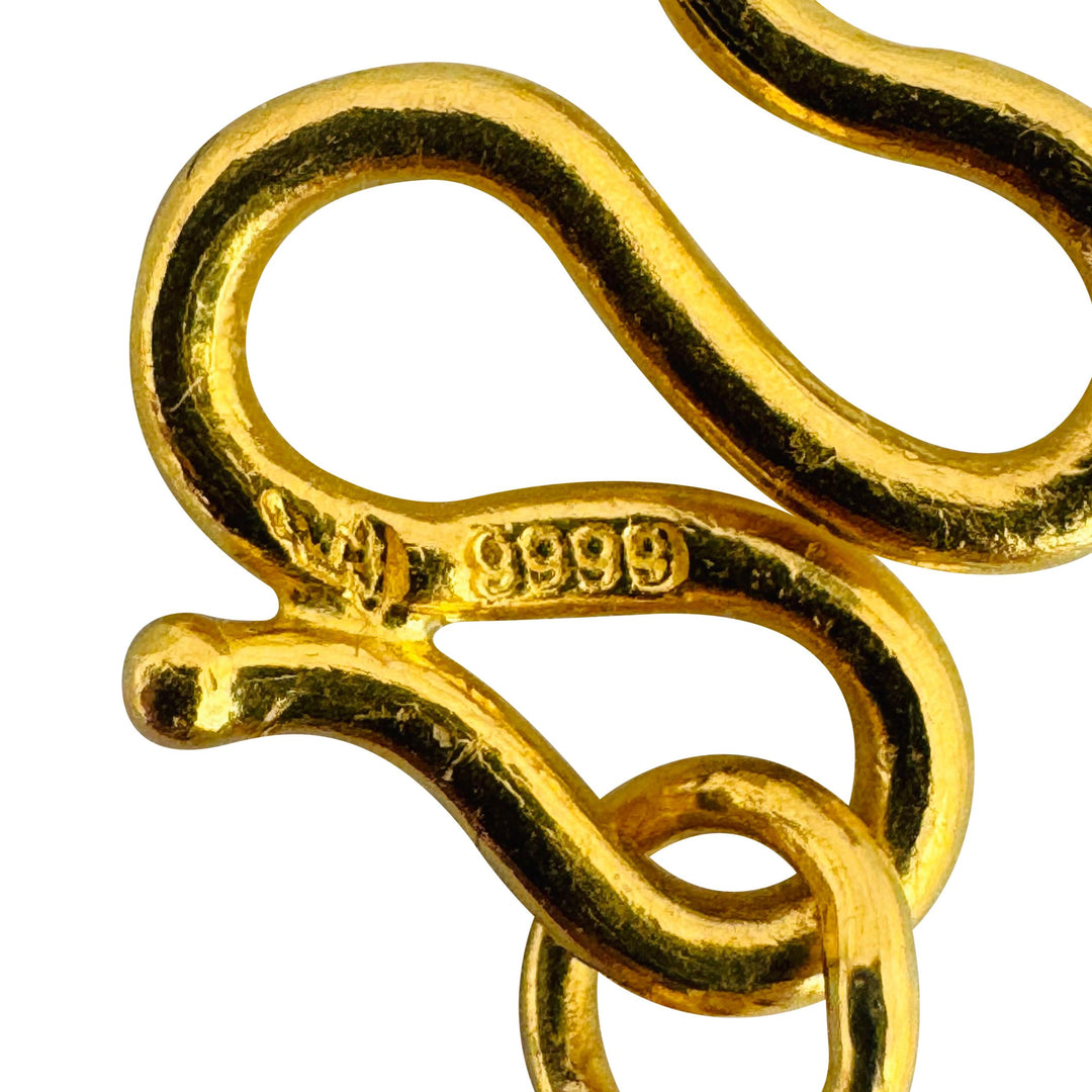 24k Pure Yellow Gold 18.7g Diamond Cut 4mm Barrel Link Chain Necklace 18"