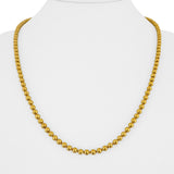 24k Pure Yellow Gold 24.8g Solid Heavy 3.5mm Ball Bead Necklace 20"
