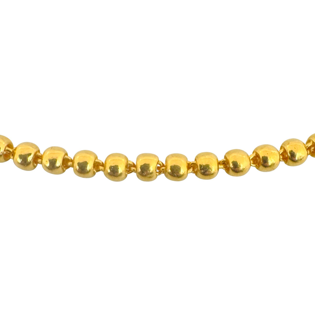 24k Pure Yellow Gold 24.8g Solid Heavy 3.5mm Ball Bead Necklace 20"