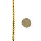 24k Pure Yellow Gold 24.8g Solid Heavy 3.5mm Ball Bead Necklace 20"