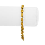 24k Pure Yellow Gold 11.8g Diamond Cut 4mm Barrel Link Heart Charm Bracelet 7"