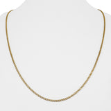 19k Portuguese Yellow Gold 6g Solid Thin 2mm Curb Link Chain Necklace 23"