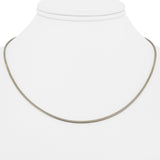 18k White Gold 4.2g Solid Thin 1.5mm Squared Snake Link Necklace Italy 17"