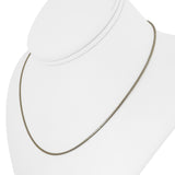 18k White Gold 4.2g Solid Thin 1.5mm Squared Snake Link Necklace Italy 17"