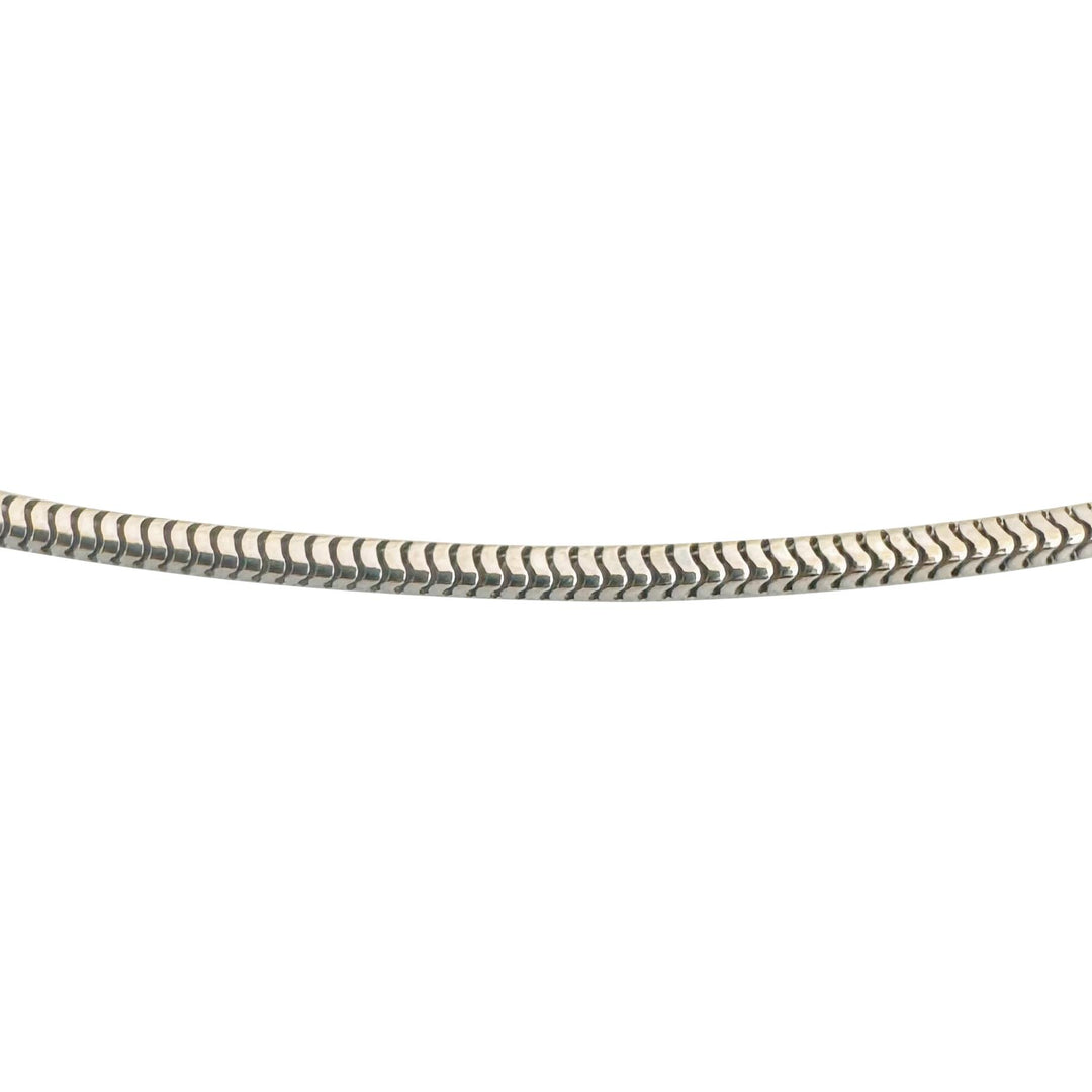 18k White Gold 4.2g Solid Thin 1.5mm Squared Snake Link Necklace Italy 17"