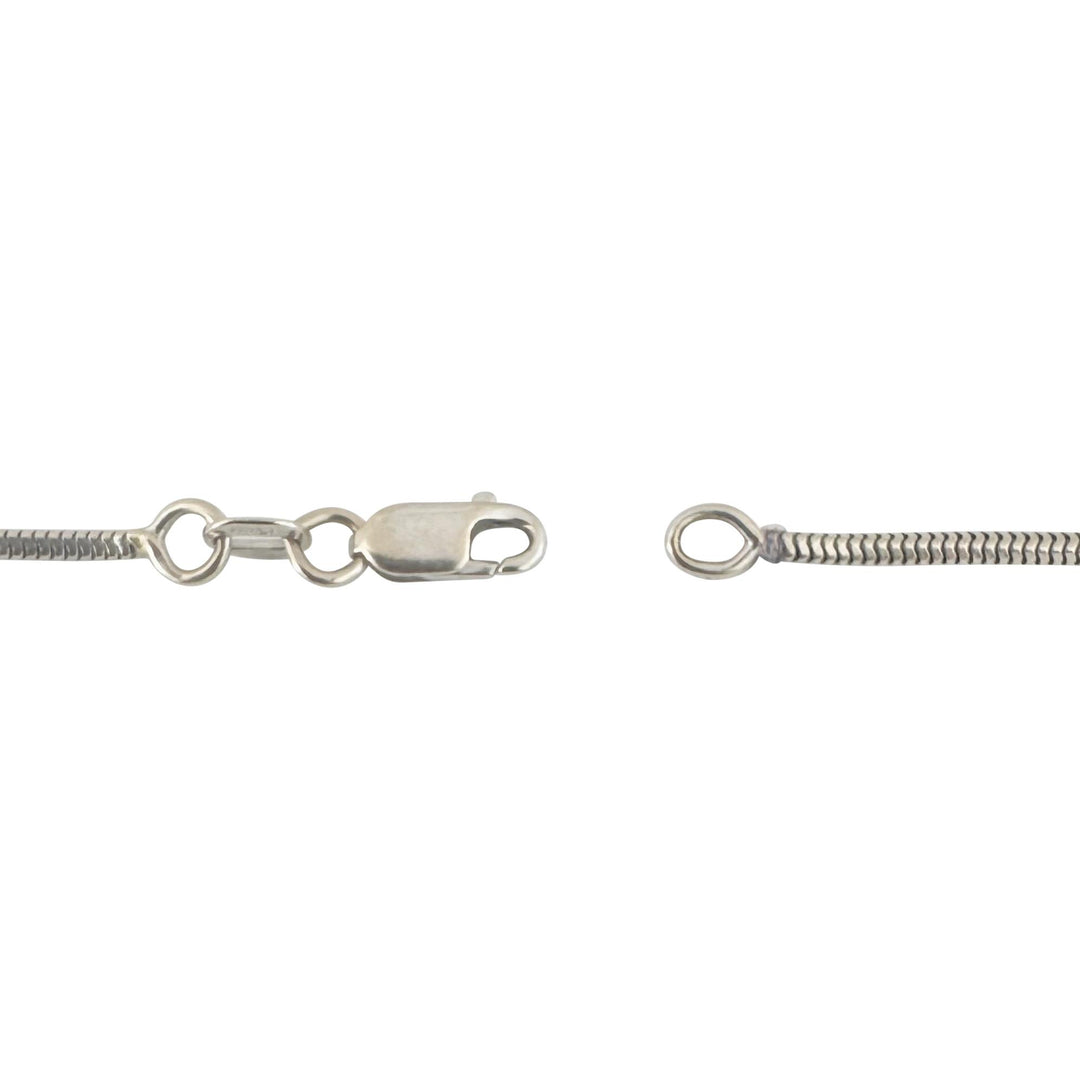 18k White Gold 4.2g Solid Thin 1.5mm Squared Snake Link Necklace Italy 17"