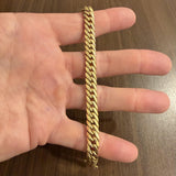 18k Yellow Gold 16g Vintage Thick Tight Curb Link Bracelet 7.5"