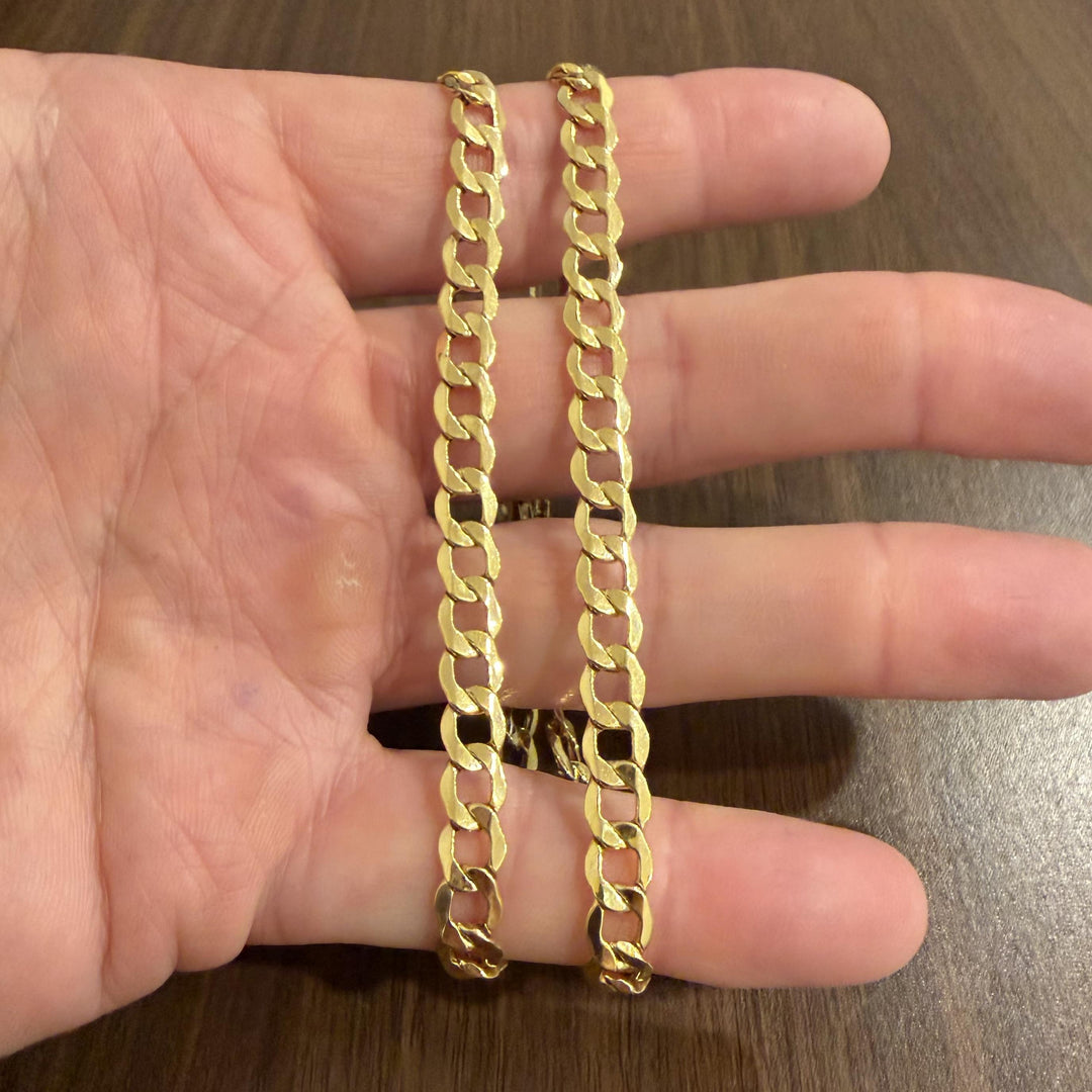 18k Yellow Gold 13.8g Hollow Light 6.5mm Curb Link Necklace 18"