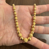 14k Yellow Gold 8.6g Polished & Textured Graduated Ball Bead Necklace Italy 17"