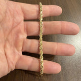 14k Yellow Gold 12.8g Solid Diamond Cut 4mm Rope Bracelet 7"