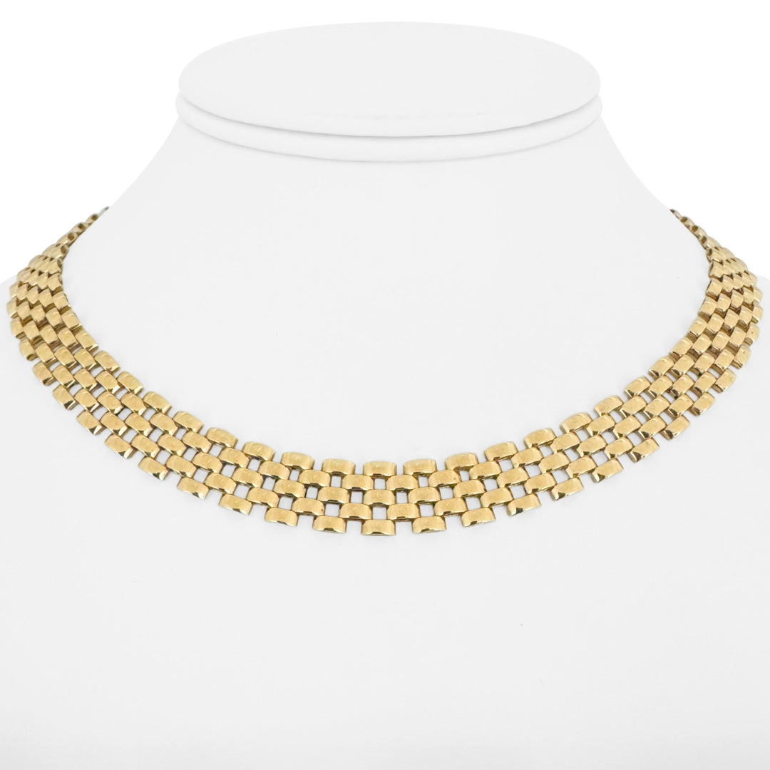 14k Yellow Gold 32.5g Heavy Ladies 10mm Panther Link Necklace Italy 16"