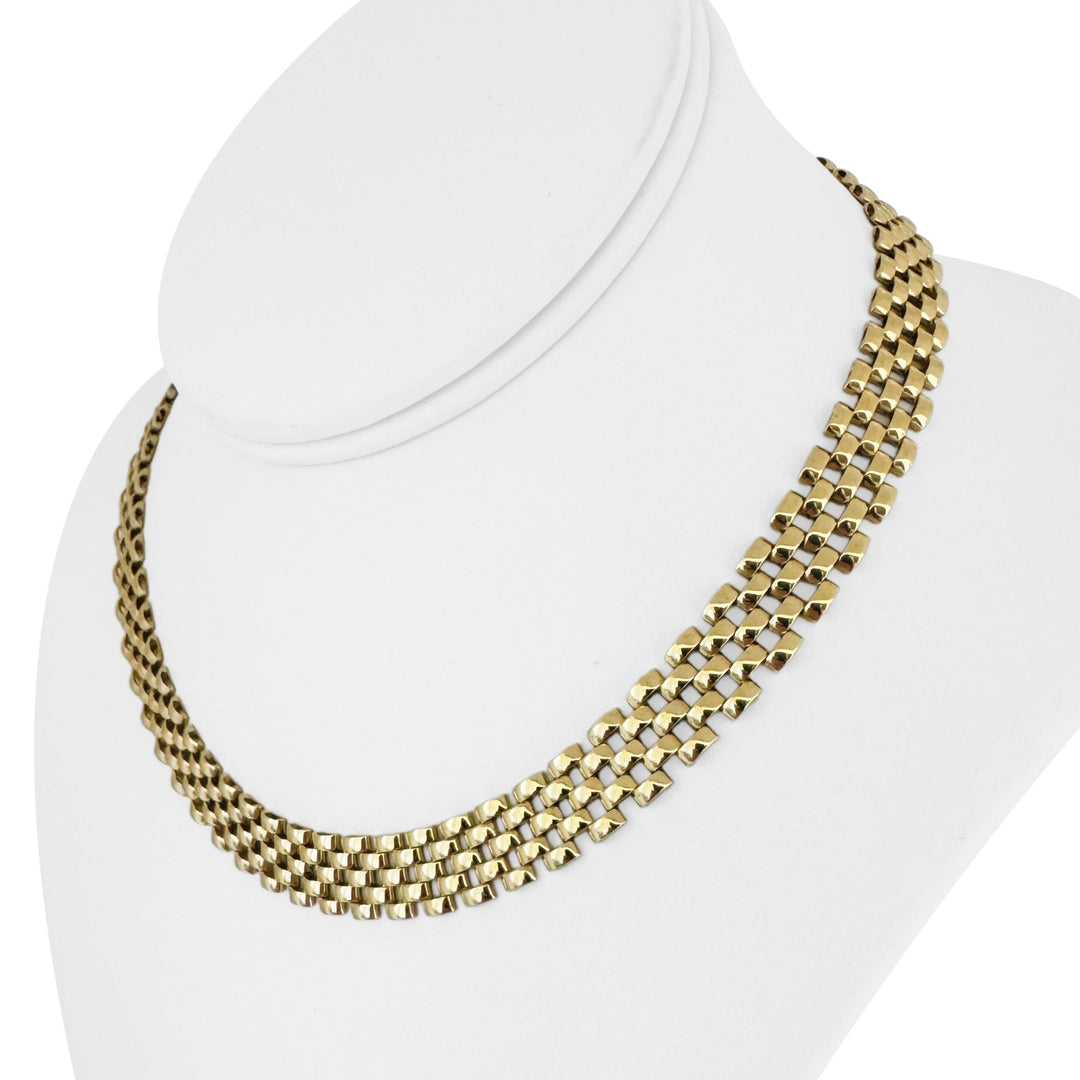 14k Yellow Gold 32.5g Heavy Ladies 10mm Panther Link Necklace Italy 16"