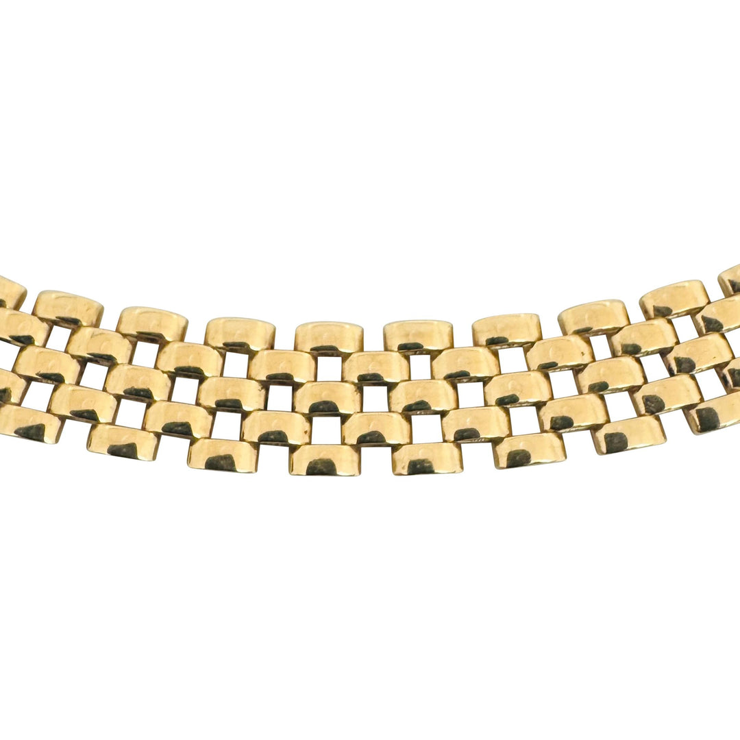 14k Yellow Gold 32.5g Heavy Ladies 10mm Panther Link Necklace Italy 16"