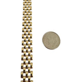 14k Yellow Gold 32.5g Heavy Ladies 10mm Panther Link Necklace Italy 16"