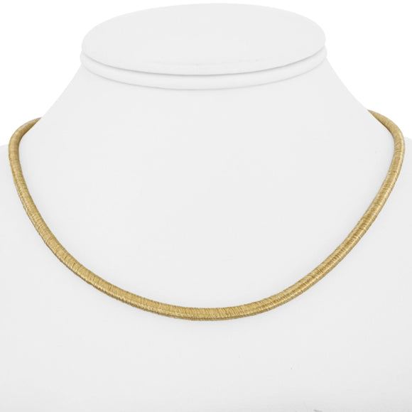 14k Yellow Gold 18.9g Ladies Vintage 2.8mm Soft Satin Coil Necklace 16