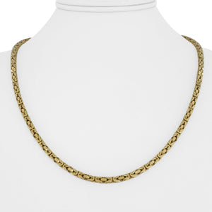 14k Yellow Gold 32.4g Solid Heavy 3mm Squared Byzantine Link Necklace 20"