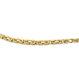 14k Yellow Gold 32.4g Solid Heavy 3mm Squared Byzantine Link Necklace 20"