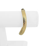 14k Yellow Gold 15.8g Ladies Textured Curved Bangle Bracelet Italy 6.75"