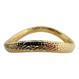 14k Yellow Gold 15.8g Ladies Textured Curved Bangle Bracelet Italy 6.75"