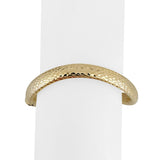 14k Yellow Gold 15.8g Ladies Textured Curved Bangle Bracelet Italy 6.75"