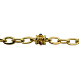 14k Yellow Gold 31.2g Mulit Gemstone Oval Link Station Toggle Bracelet 7.5"