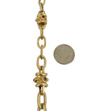 14k Yellow Gold 31.2g Mulit Gemstone Oval Link Station Toggle Bracelet 7.5"