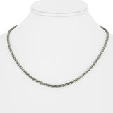 14k White Gold 17g Solid Heavy 3mm Wheat Link Chain Necklace 18"