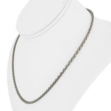 14k White Gold 17g Solid Heavy 3mm Wheat Link Chain Necklace 18"