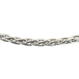 14k White Gold 17g Solid Heavy 3mm Wheat Link Chain Necklace 18"