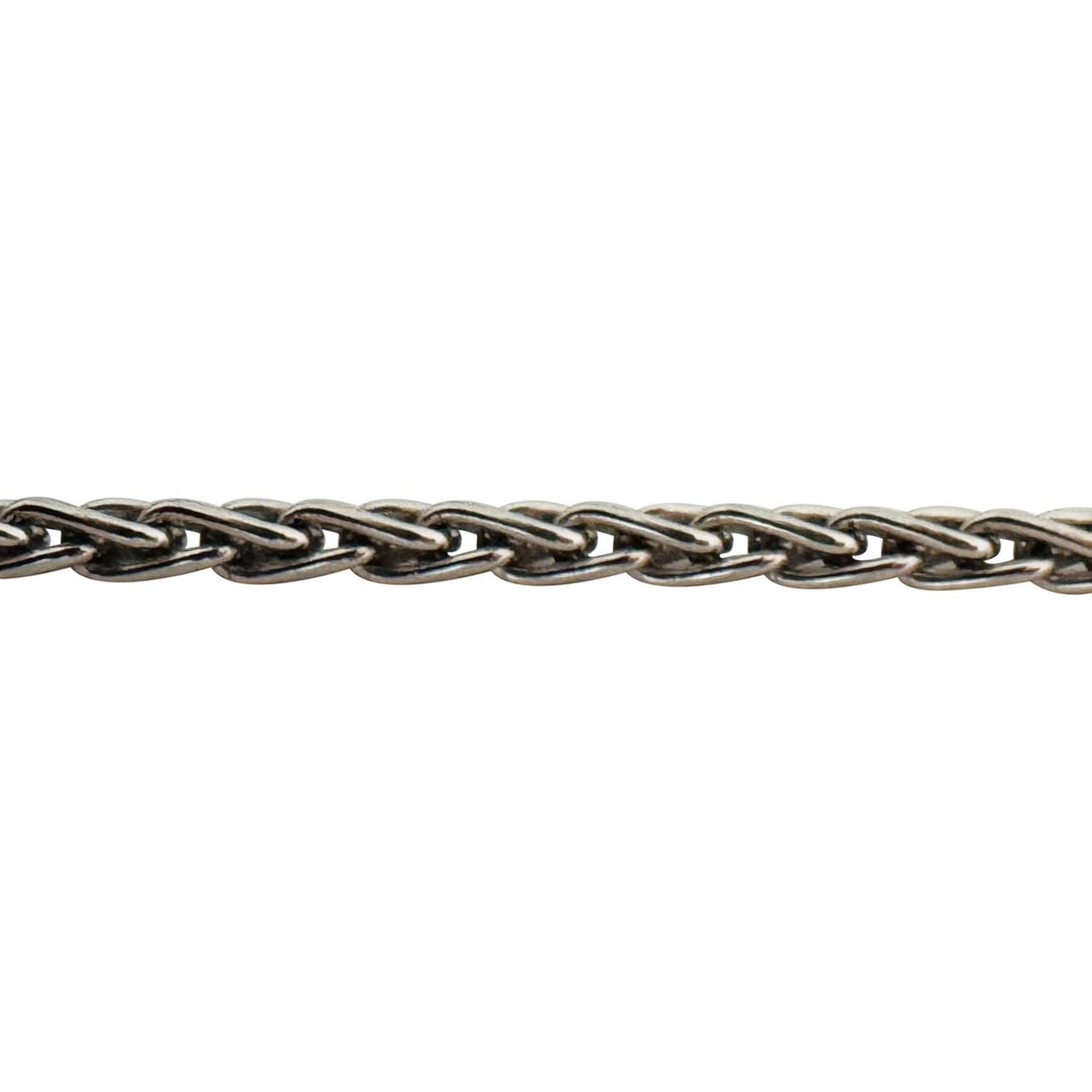 14k White Gold 17g Solid Heavy 3mm Wheat Link Chain Necklace 18"