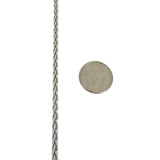 14k White Gold 17g Solid Heavy 3mm Wheat Link Chain Necklace 18"