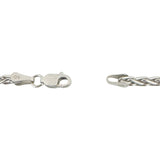 14k White Gold 17g Solid Heavy 3mm Wheat Link Chain Necklace 18"